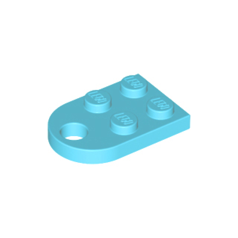 Plaat 3x2 met gat Medium Azure